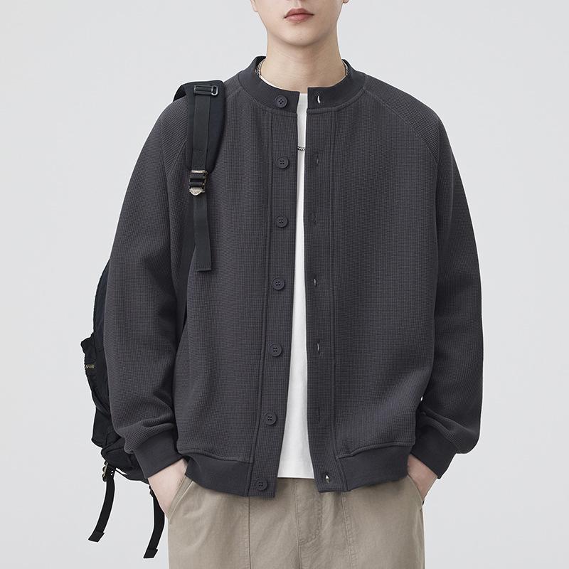 Аньян 2025 Осень Мужской Тяжелый Кардиган на Пуговицах: Трендовая, Свободная, Повседневная Куртка