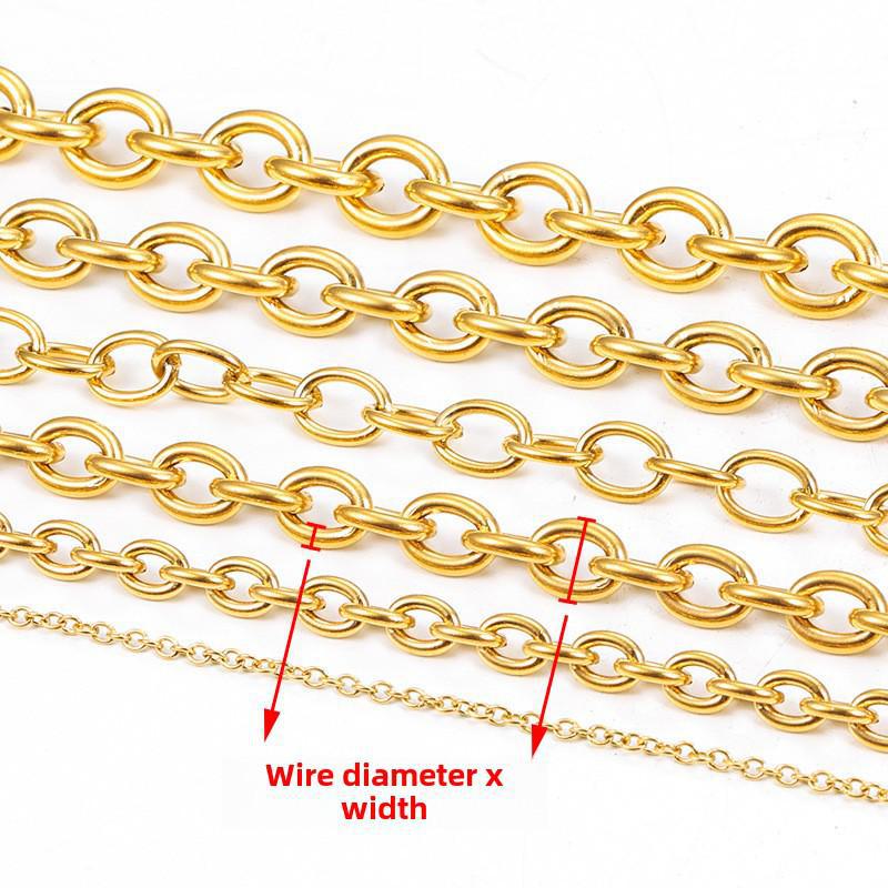 Цепочка из овальных звеньев из золотой нержавеющей стали для изготовления ювелирных изделий - Аксессуары для ожерелий и браслетов