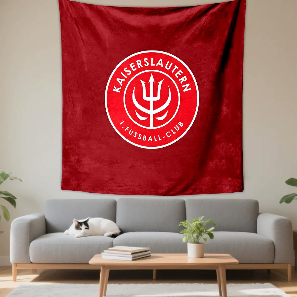Tapestry 1 FC Kaiserslautern Crest Red Circle White Trident Wall Hanging Men Cave Soccer Fan Gift