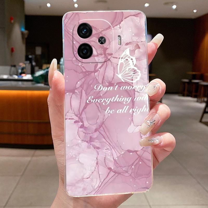 Case For Vivo IQOO Z9 Turbo Turbo+ Neo 10R Capa Flower Butterfly Protective Shell For Vivo Y200 GT Soft Silicone TPU Phone Cover