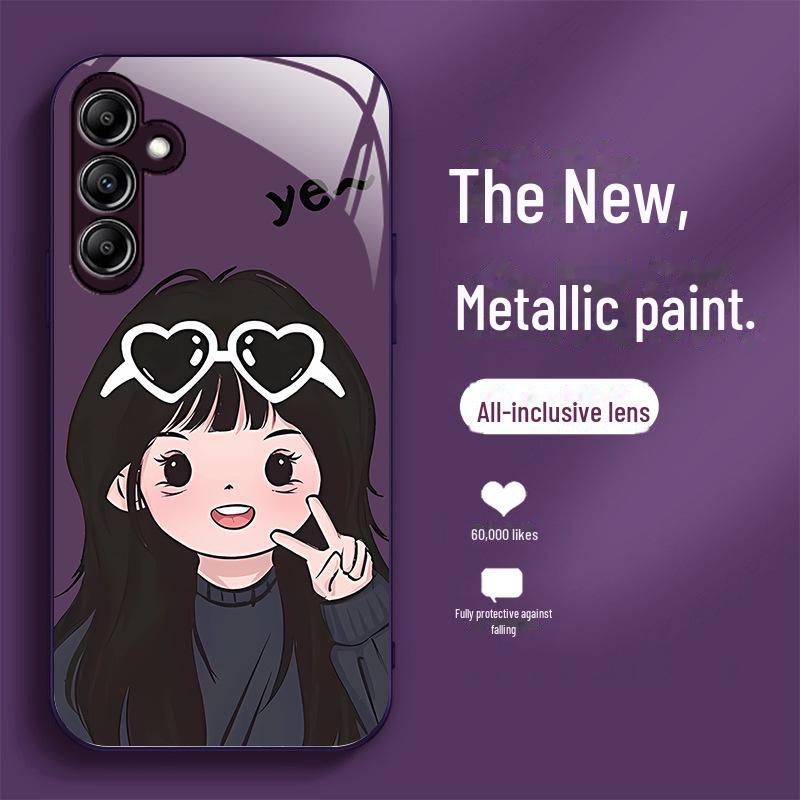 Креативный чехол из жидкого стекла для пары для Samsung A32, S21, S30, A23, A25