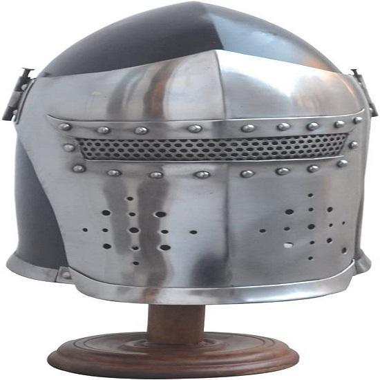 Боевой шлем викингов Visored Knight Черный шлем Средневековый бородатый шлем Броня SCA LARP Реплика