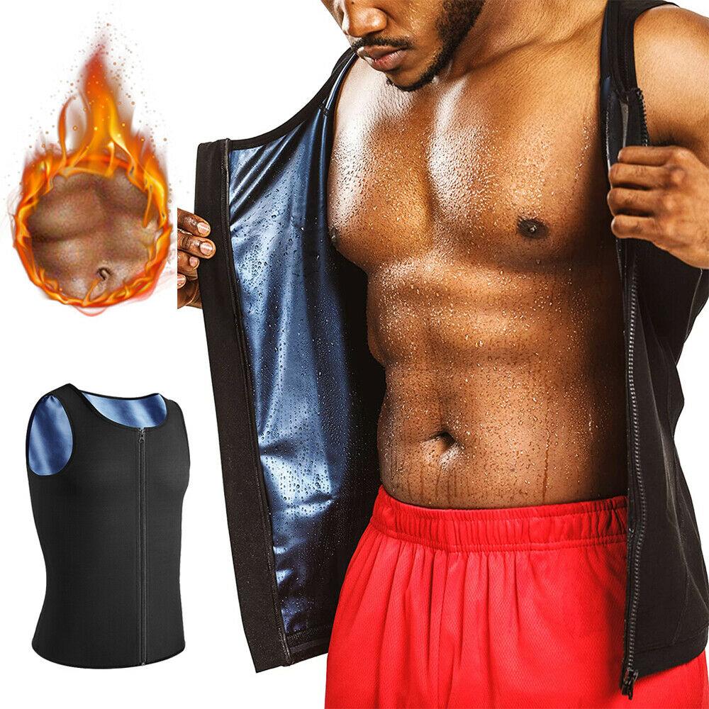Мужской полимерный жилет для сауны, удерживающий тепло, костюм для сауны, компрессионная майка для тренировок с застежкой-молнией, рубашка для похудения, майка для фитнеса, формирователя тела