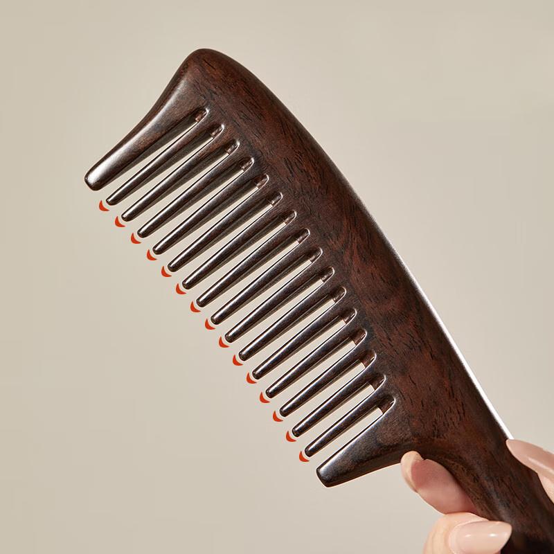 Натуральная эбеновая двухсторонняя расческа для волос