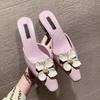 Summer Fashion Women's Thick Heel Sandals and Slippers Elegant Flowers Casual Sandals