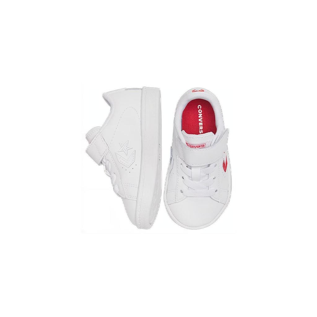 Converse Кеды Cons Pro Leather на липучках Повседневные Низкие Кеды для ходьбы Детская обувь Белый Красный 768406C