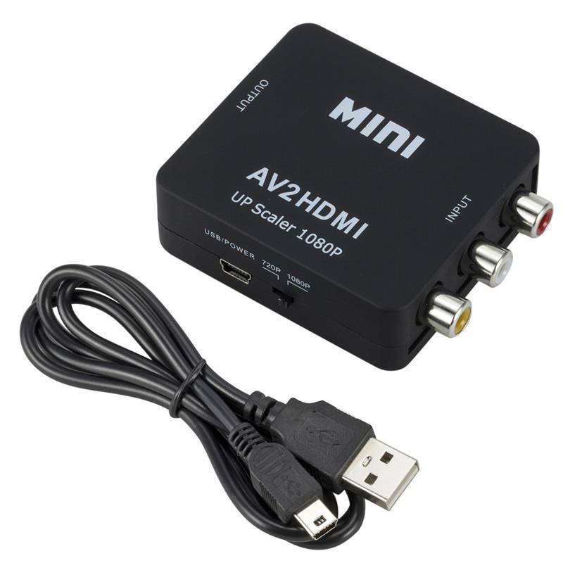 Mindpure AV to HDMI Converter 1080P RCA to HDMI Adapter Composite CVBS Video Audio Sync for Old TV Projector Retro Gaming