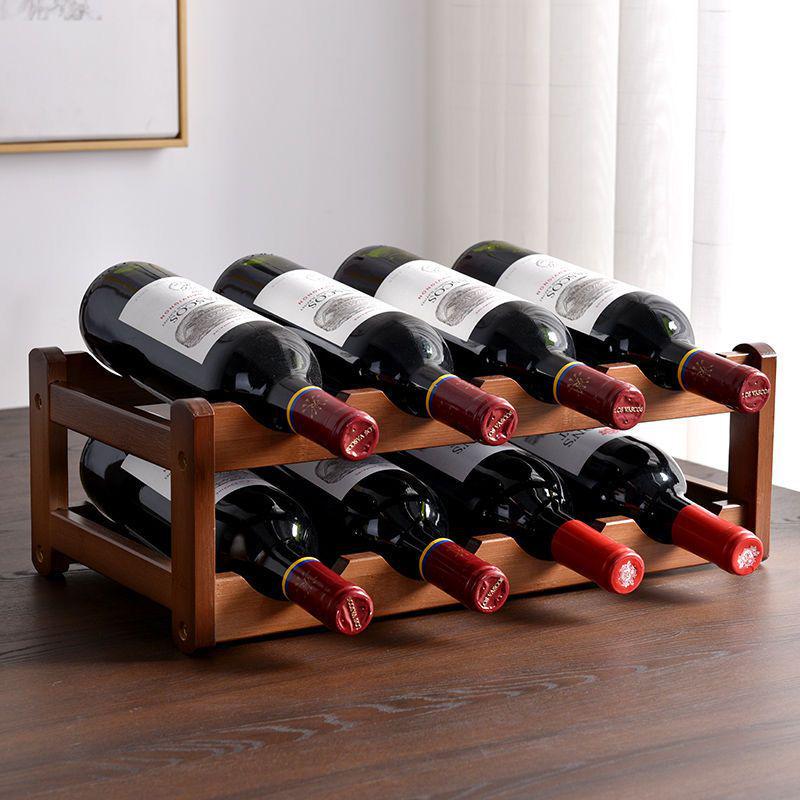 Modern Solid Wood Red Wine Display Rack
