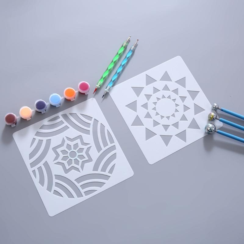 Versatile Mandalas Design Stencils For Artistic Expression Decoration Projects PET Templates With Precise Cutout Shapes