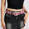 Pink Plush Women's Belt Leopard Print Waist Belt Fashion Pin Buckle Waistband  Jeans Accessories