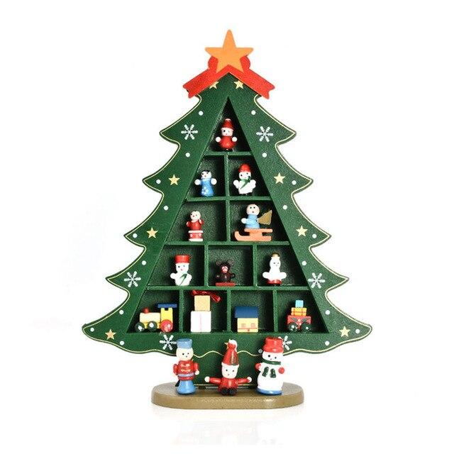 Рождественские украшения Деревянная рождественская елка Креативный макет сцены Украшения Стол Украшение рабочего стола