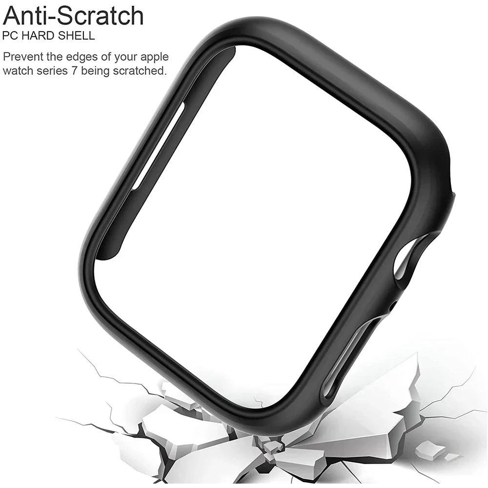 Чехол для Apple Watch Case 45мм 41мм 44мм 40мм 42мм 38мм 46 49 мм Аксессуары PC Защитный бампер iWatch Series 8 7 SE 6 5 4 3 9