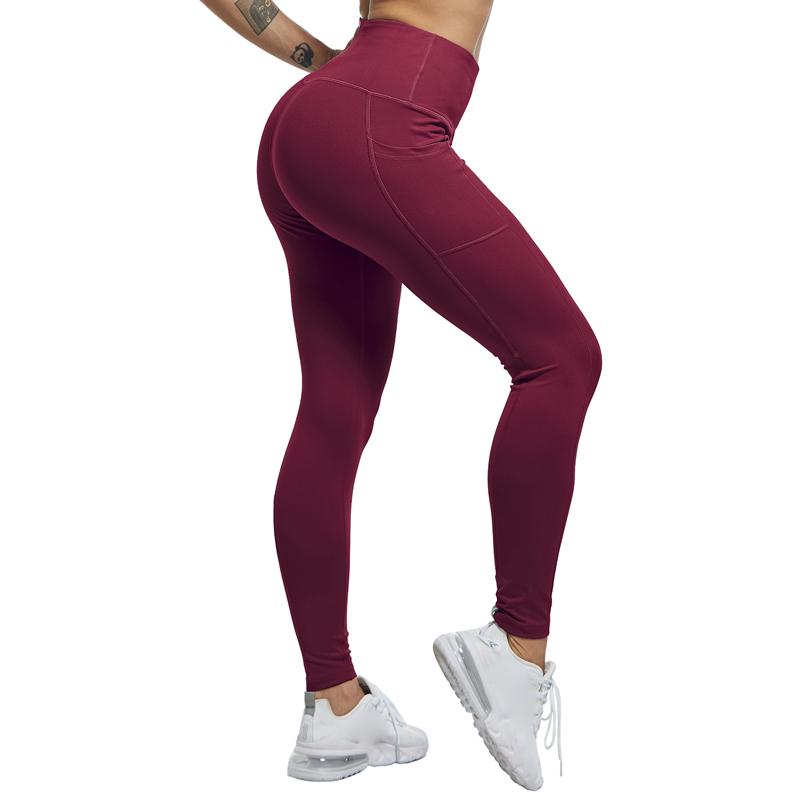 Женские леггинсы с карманами для тренировок, эластичные узкие брюки с высокой талией, брюки для фитнеса, бега, йоги
