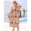 Плюс Размер Женщин Пляжный Принт Свободное Платье Накидка
