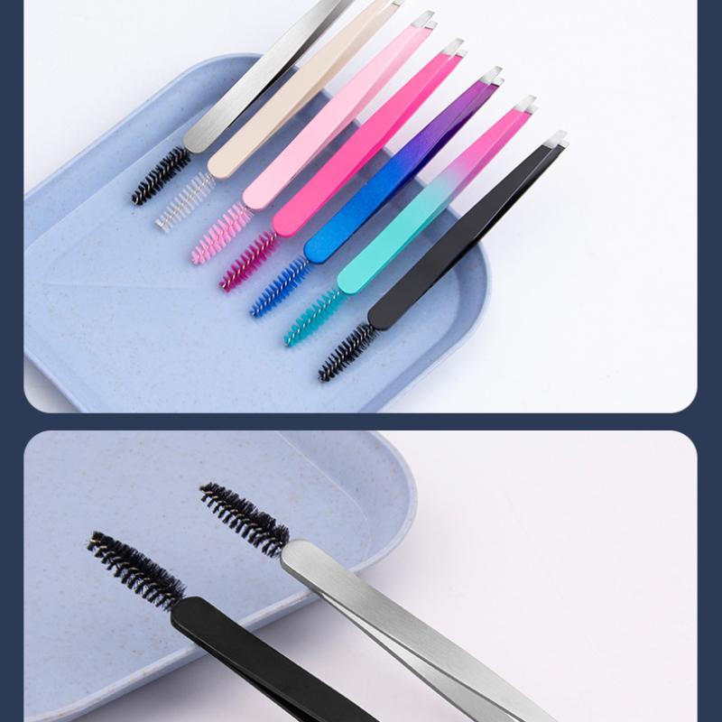 Тонкий рот из нержавеющей стали с кисточкой для бровей, триммер для бровей, носить накладные ресницы, косметический гаджет