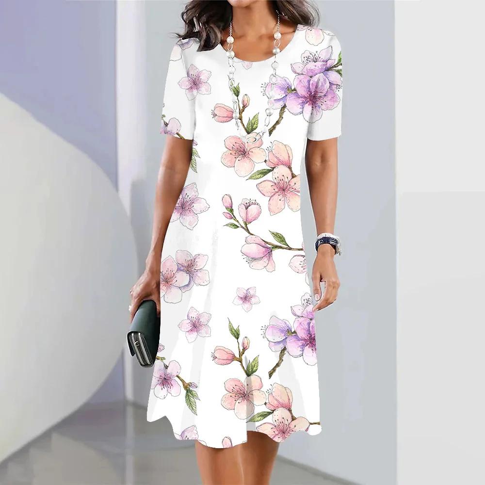 Новые женские платья с ботаническим и цветочным принтом, элегантные длинные платья больших размеров, женская одежда, цельное платье