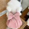 Small Dog Winter Clothes Princess Dress Pet Bowknot Skirt Autumn Winter Sweet Sweater Cat Fashion Warm Coat Puppy Yorkshire
