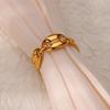 Stainless Steel Wave Rings for Women Gold Color Geometric Heart Rose Flower Wedding Ring Aesthetic Fashion Waterproof Jewelry