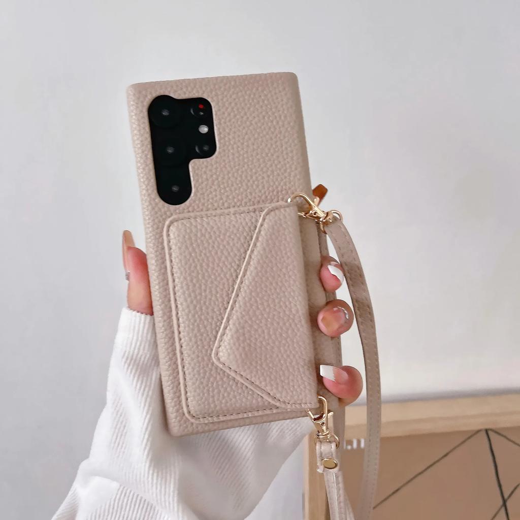 Кожаный чехол-кроссбоди для телефона Samsung Galaxy S23 FE S25 S24 S22 Ultra A15 A25 A35 A55 A54 A34 Кошелек с держателем для карт Чехол