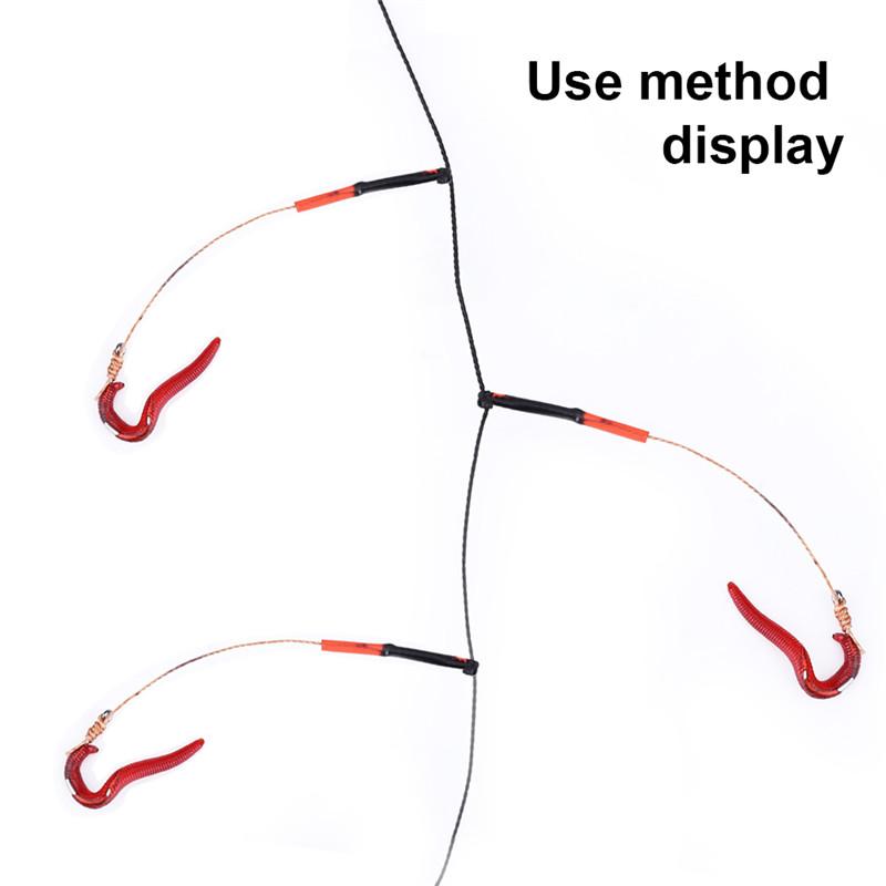 50 Мягкая наживка для дождевых червей диаметром 3,5 см — темно-красная пластиковая наживка в виде личинки, напоминающая дождевых червей с рыбным вкусом.