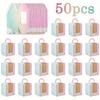 25/50pcs Individual Cupcake Boxes, Single Cupcake Containers, Cupcake Holders With Handles, Clear Window And Inserts-(Multicolor Gradient) For Shops