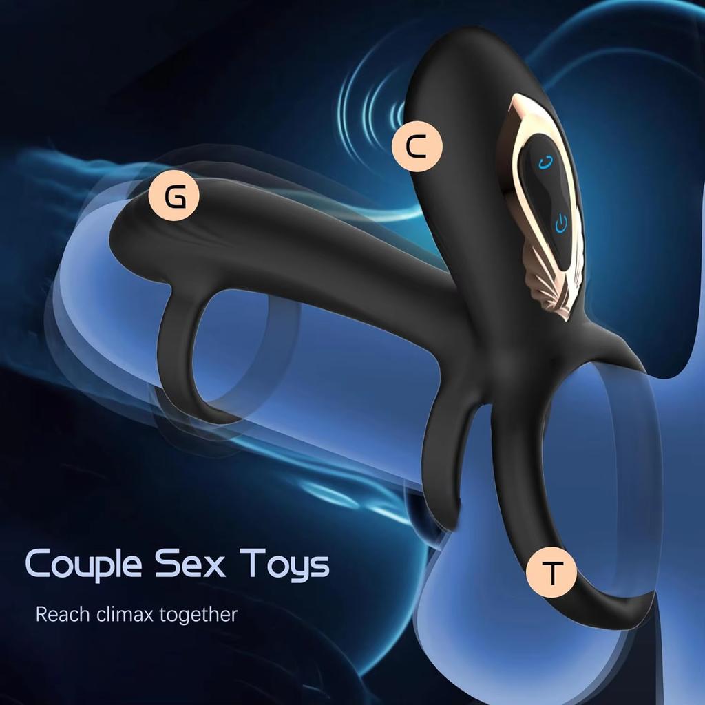 Couple Cock Penis Ring Vibrator Male G-Spot Pleasure Stimulation Delay Ejaculation Cock Ring Erection Extender Adult Sex Toys