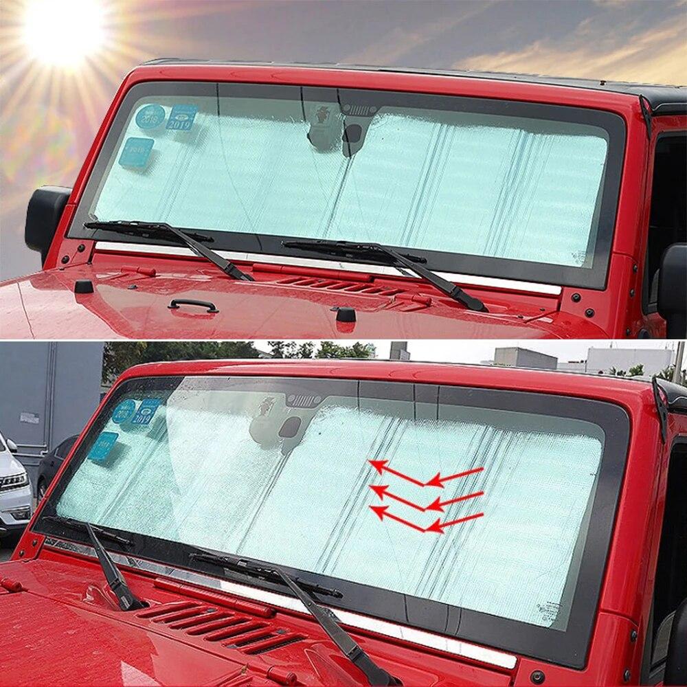 Car Front Windshield Sunshade for Jeep Wrangler TJ JK JKU 1997-2017 Visor Window Sun Solar UV Rays Protector Cover Accessories