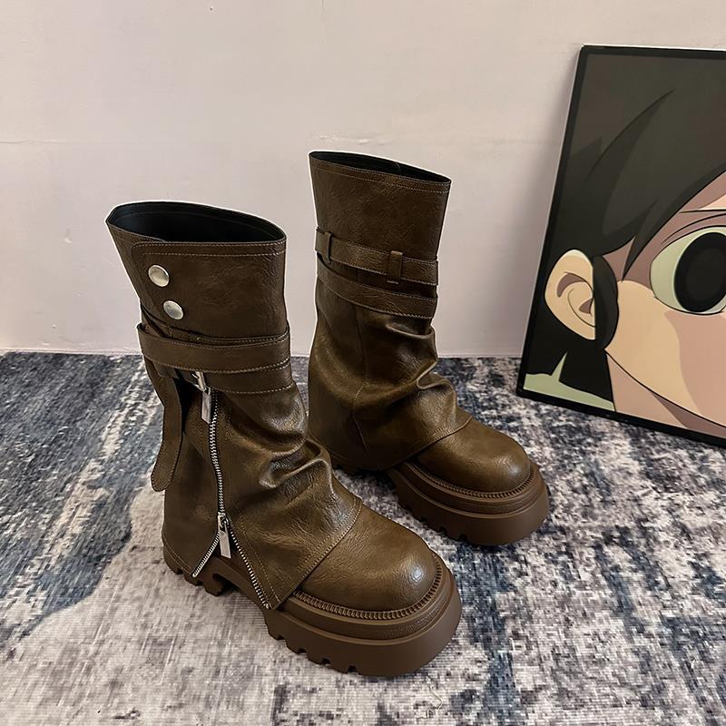Короткие ботинки, ботинки Martin на толстой подошве в британском стиле, брюки-трубы, укороченные на осень и зиму, новые маленькие ботинки, женская мода и комфорт