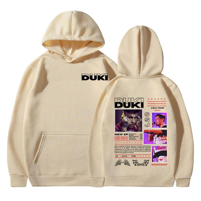Rapper Duki Album Hoodies 2024 Tour Merch Long Sleeve Pullover Men Women Clothing Casual Fleece Oversized Sweatshirts Streetwear