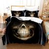 Duvet Cover 220x240 Beige 3D Print Halloween Comforter Cover Set For Bedroom Super Soft Comfortable Warm Queen Bedding Set Skull