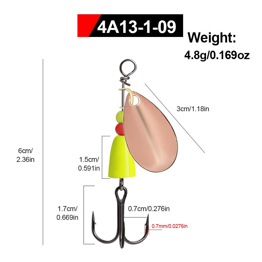 FTK Spinner Bait 4.1g 4.6g 7.4g 10.8g 12.5g Spoon Lures Pike Metal with Treble Hooks Arttificial Bass Bait Fishing Lure