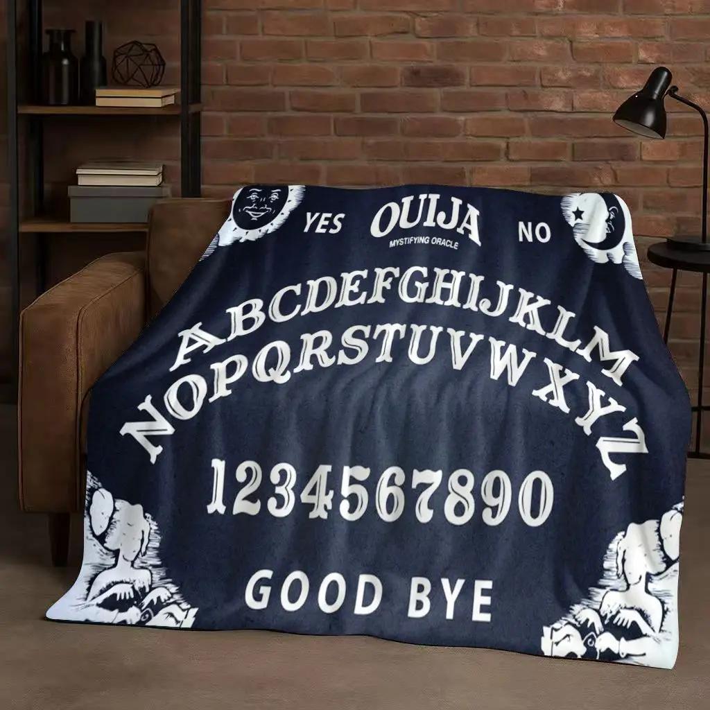 HD Retro Witch Spirit Ouija Board Flannel Blanket,Ultra Soft Warm Plush Throw for Home Bedroom Bed Sofa Cover Kids Gift Picnic