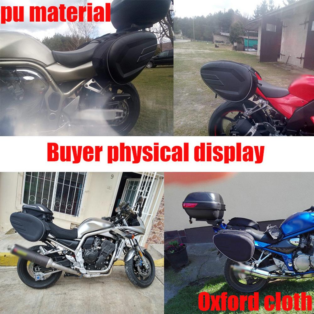 Мотоциклетная седельная сумка, велосипедная боковая сумка, универсальный задний органайзер для хранения 36-58 л с водонепроницаемым чехлом