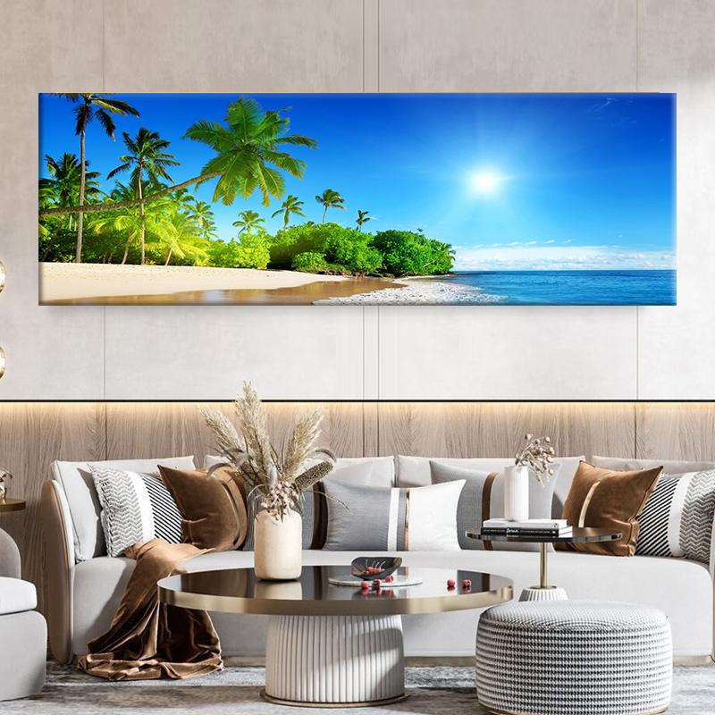 Пейзаж Тропический Морской Пляж Холст Картина Пальма Плакаты и принты Настенные Художественные Фотографии Гостиная Домашний Декор Без Рамки