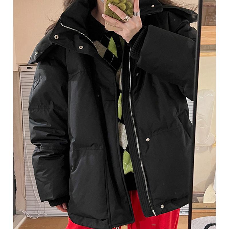 Короткая хлопковая куртка с принтом «Любовное сердце» для мужчин и женщин, куртка для пар, теплая хлопковая куртка, модная женская повседневная куртка, верхняя одежда