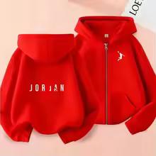 Children's Zipper Style Basketball Sweatshirt Fashion Idol star Coat Boys Girls 3-12 Yrs Hoodies Sports Casual Cardigan Clothing
