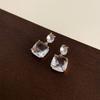 Dazzling Geometric Drop Earrings Sweet Ear Clip Women Transparent Ice Cube Earrings  Party
