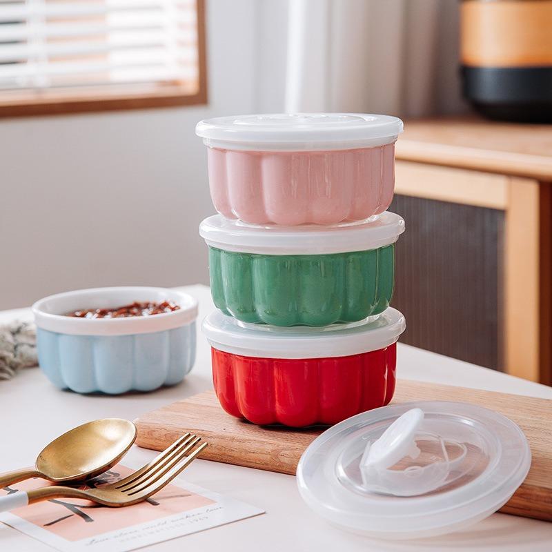 Керамическая посуда с крышкой, форма для суфле, специальная форма для выпечки десертов в духовке, маленькая домашняя миска, миска для паровой выпечки яиц с сохранением свежести