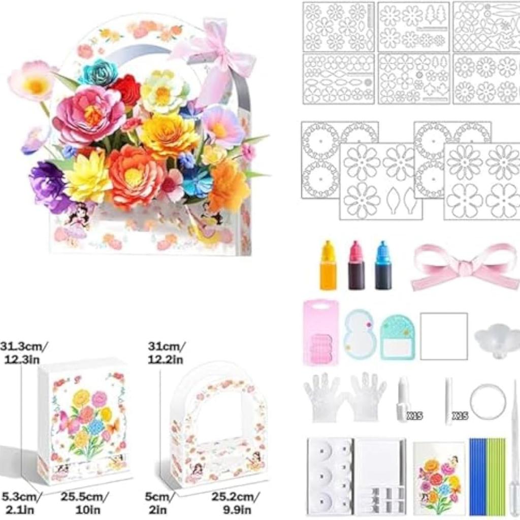 Bloom Joy Magic Petal Flower Kit, Fun Bouquet Craft, Star Helio Flowers, Create 3D Blossoms with Colorful Petals, Colored Flowers Creative Toys