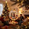 Festive Indoor Home Decorations Glowing Christmas Story Ornament, Light-Up Ball Hanging Decor with Warm LED Light, Light Up Seasonal
