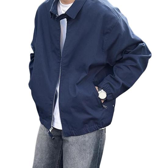 Мужское пальто с воротником-лацканом, длинным рукавом, однотонная куртка с карманами, свободный крой, повседневная верхняя одежда в уличном стиле