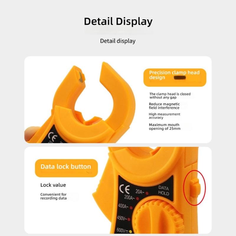 Multifunction Multimeter With NCV Technology Rotatable Dials Data Retention And Ergonomic ABS Construction 25mm Jaw Opening