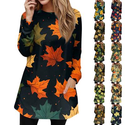 Женская толстовка, пуловер, спортивная одежда, карман, принт, повседневный топ с круглым вырезом и длинными рукавами