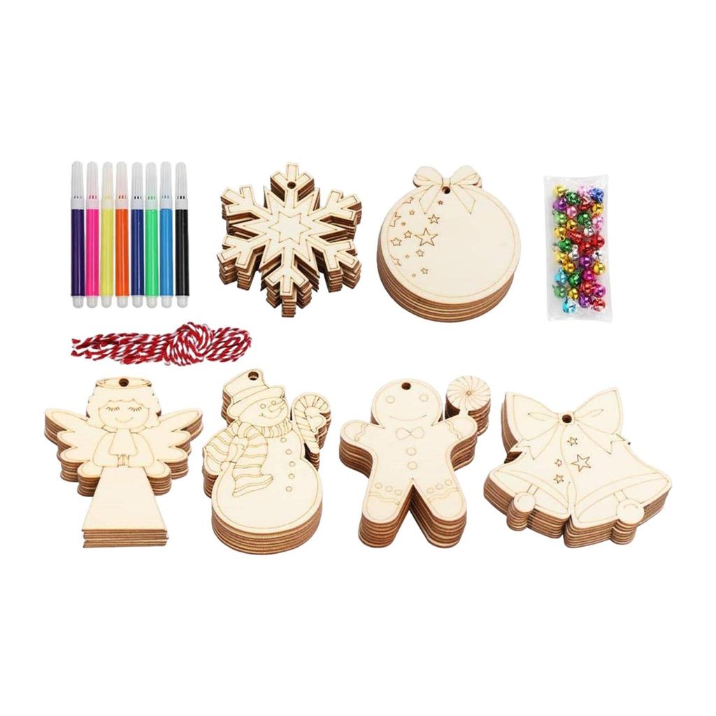 Unfinished Wood Cutouts Christmas Decoration DIY Crafts Pendants Embellishments