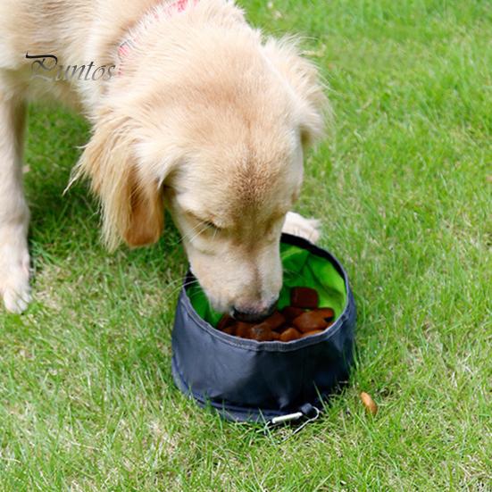Collapsible Dog Bowl Leak-Proof Waterproof Safe Outdoor Folding Pet Bowl with Buckle And Zipper for Camping Hiking Dogs Cats Food Water