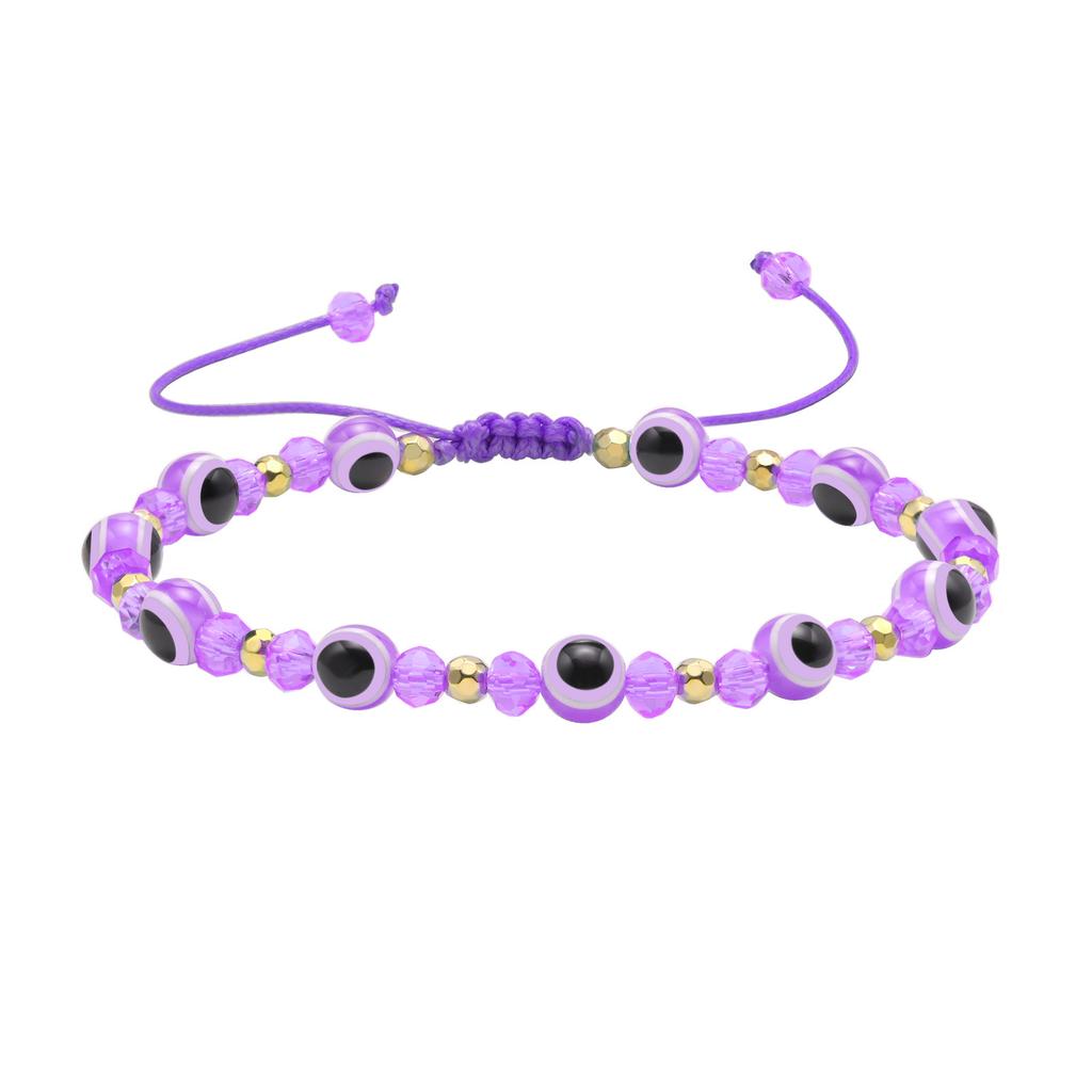 Color Crystal Beads Devil'S Eye Braided Bracelet Women'S Versatile Fashion Jewelry Br-1275