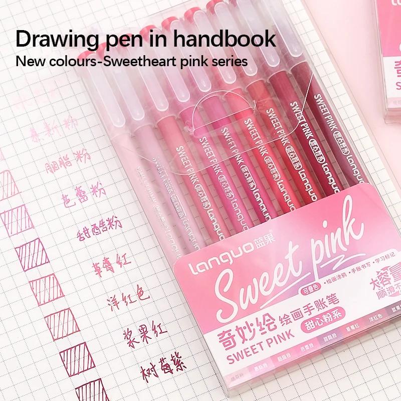 Kawaii Morandi Gray Gel Pen Set Multi Color Diary Pen Handbook Pen Marker Liner Ballpoint Penor Writing Student Office Supplies