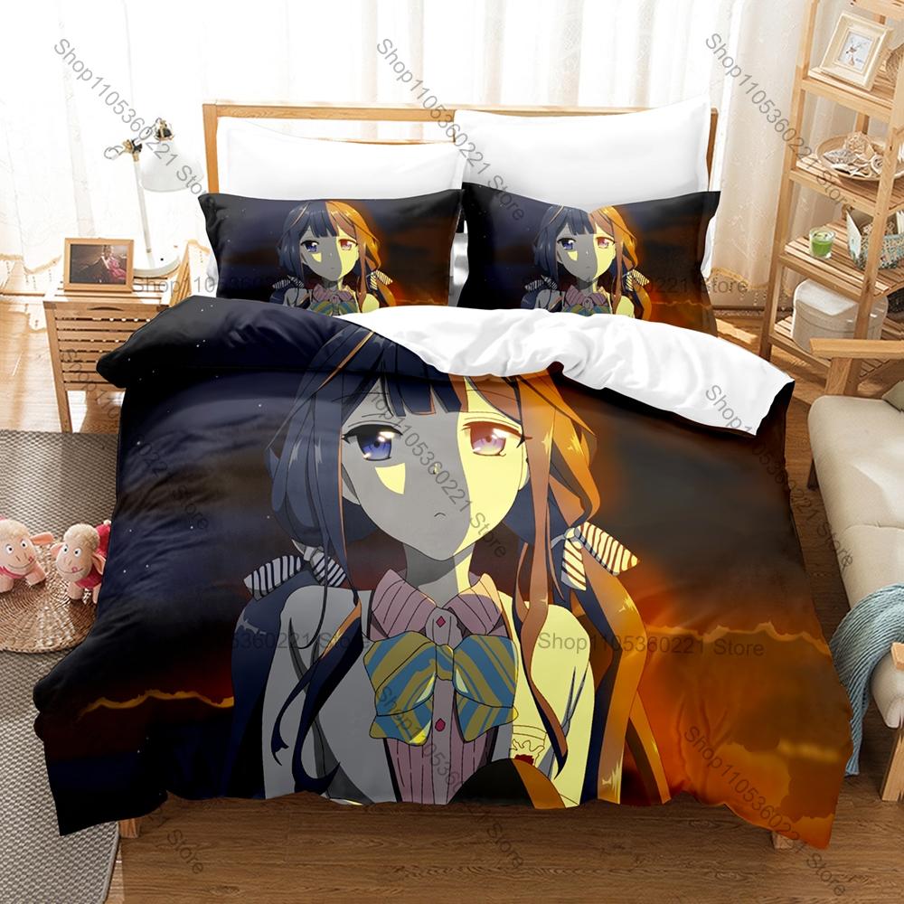 Cool Masamune kun no Revenge Duvet Cover + 2 Pillowcases Adagaki Aki Portrait Graphic 3Pcs Zipper Quilt Cover For Anime Bedroom