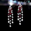 Легкие роскошные модные серьги высокого класса для банкета, вечернего платья, свадебного платья с длинными модифицированными серьгами с бахромой на лице