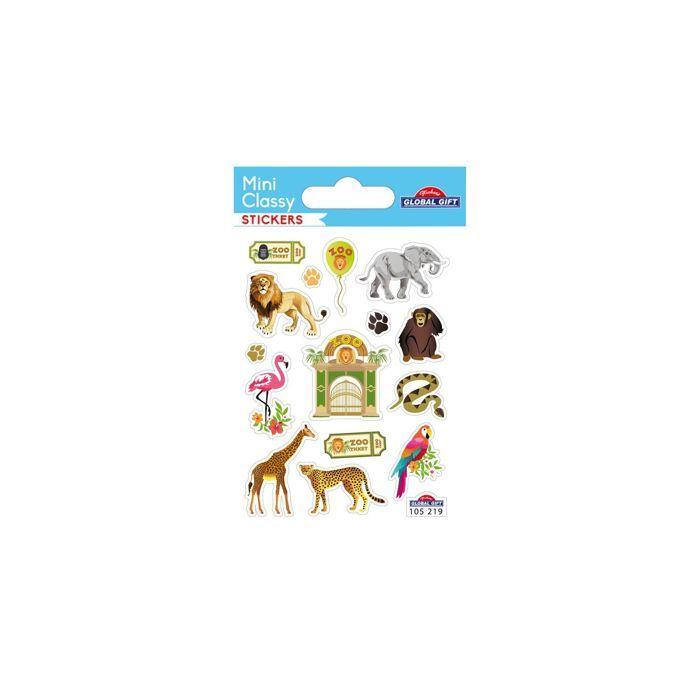 Stickers - Visite au zoo - Dorures - 7,5 x 10 cm